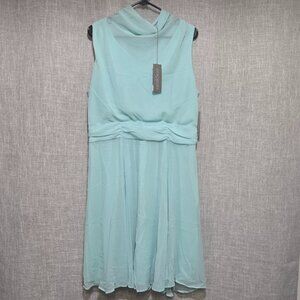 New York & Company Eva Mendes Plus Size High Waist Light Blue Dress 18